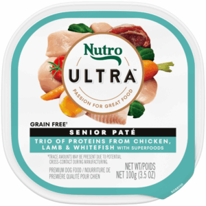 Nutro Ultra Senior Trio of Proteins Chicken, Lamb & Whitefish with Superfoods Paté Grain-Free Wet Dog Food
