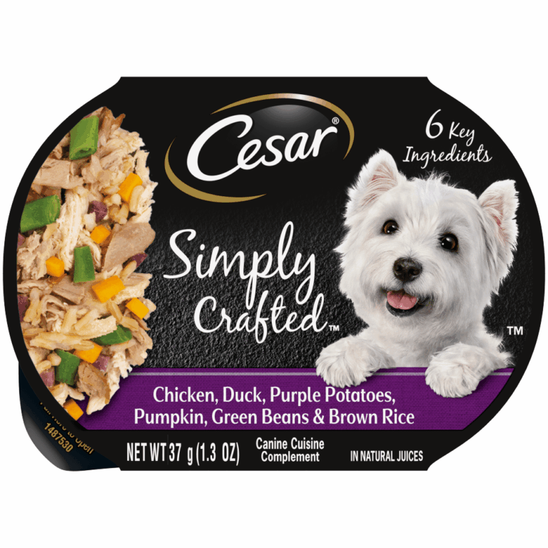 Cesar Simply Crafted Chicken, Duck, Purple Potatoes, Pumpkin, Green Beans & Brown Rice Dog Food Topper