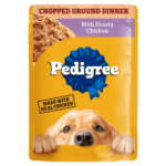 Pedigree Chopped Ground Dinner Adult Pouch, Chicken Wet Dog Food