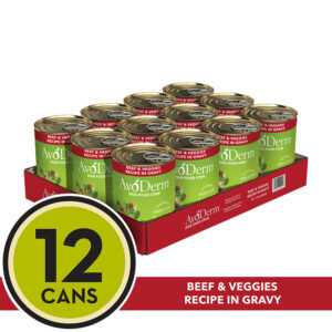 AvoDerm Grain Free 12 Cans- Stew Beef & Veggies Recipe In Gravy Wet Dog Food