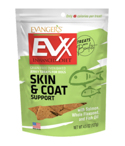 Evanger’s EVx Enhanced Diet Skin & Coat Support Salmon Jerky Dog Treats