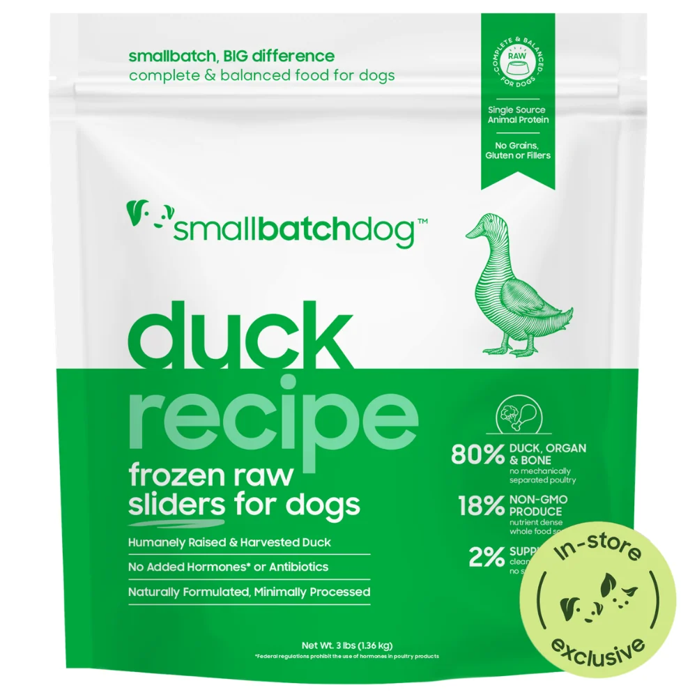 Smallbatch Raw Duck Sliders Frozen Dog Food