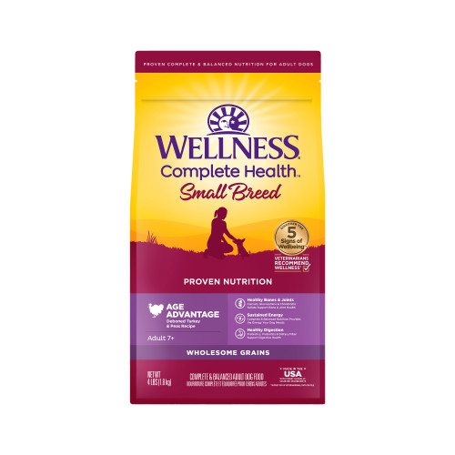 Wellness Complete Health Grained Small Breed Senior Turkey Peas Dry Dog Food